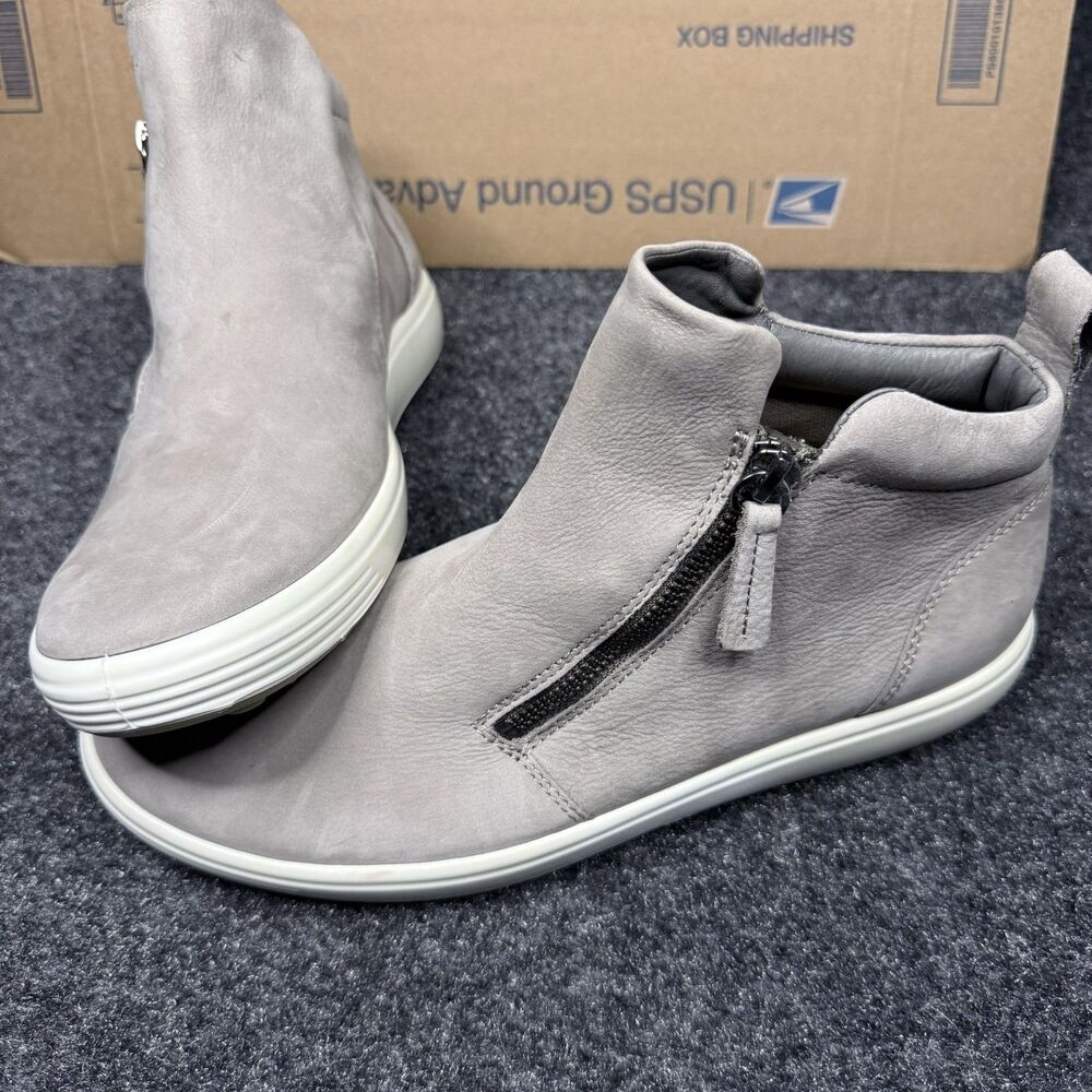 ECCO Soft 7 Tred Low Zip ankle Bootie leather shoes zipper gray Women’s 10-10.5